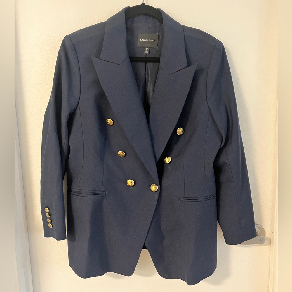 Banana Republic Captain’s Blazer Navy - Picture 2 of 3